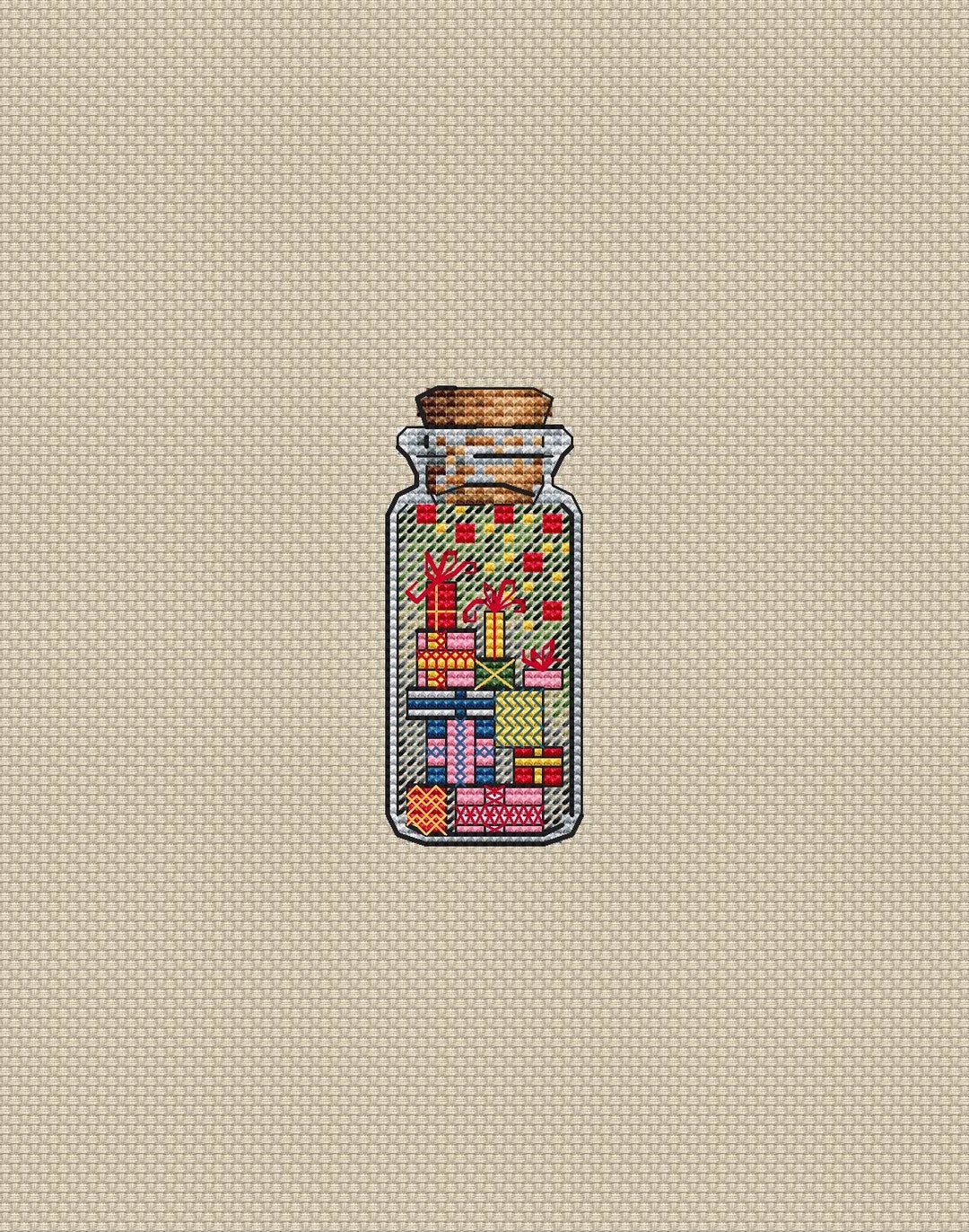 Gifts Cross Stitch Pattern Bottle Pattern Christmas PDF Etsy