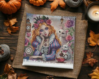 Gothic Alice Cross Stitch Pattern | Dark Fairy Tale Embroidery (PDF Pattern)