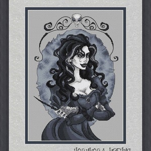Bellatrix Cross Stitch Pattern Witch Pattern Halloween Pattern Fantasy Pattern Wizard Pattern Magic DMC Chart Printable PDF Instant Download