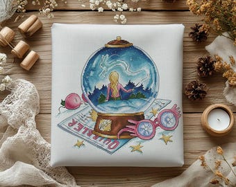 Magic Globe Cross Stitch Pattern, Fantasy Embroidery (PDF Download)