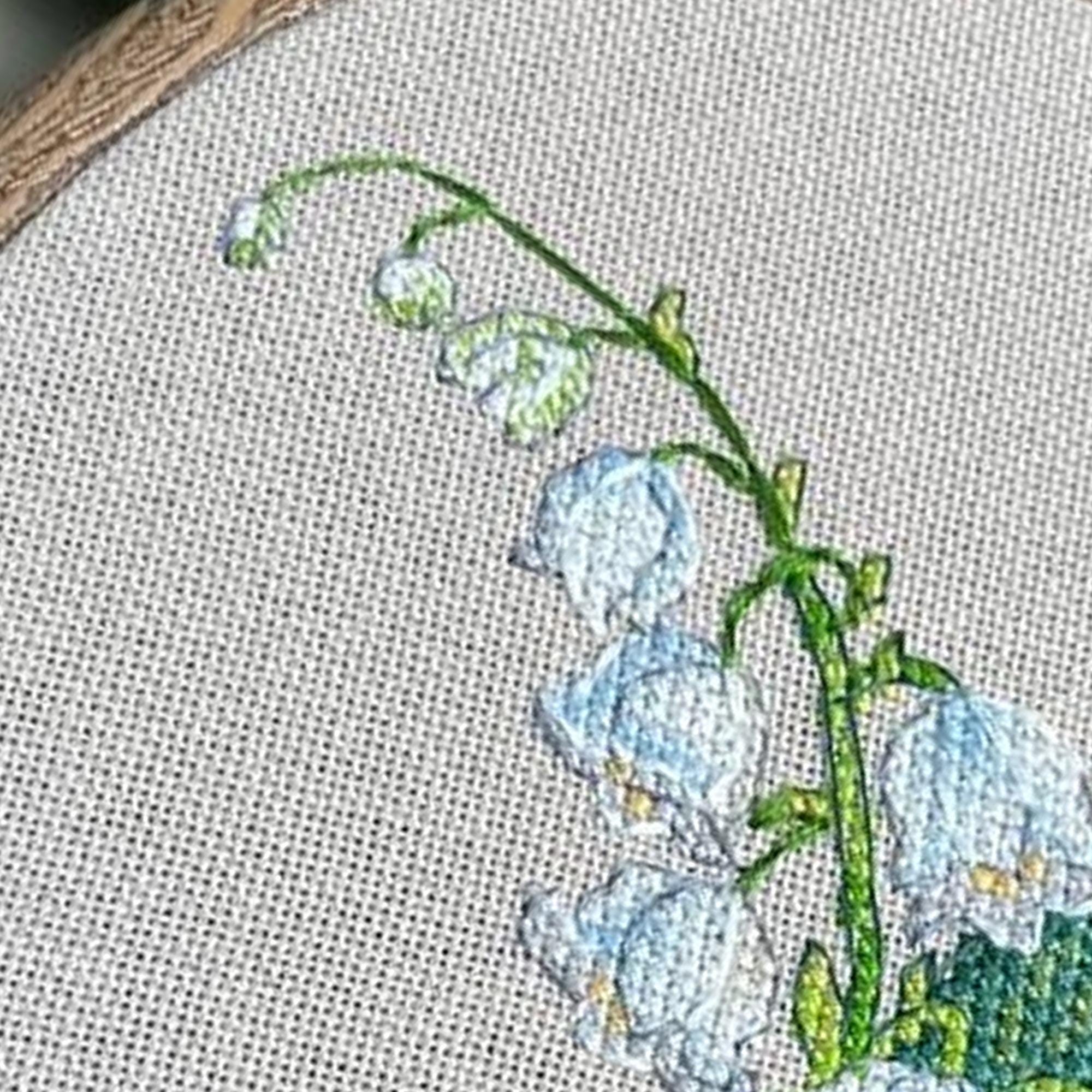 Lily of the Valley Cross Stitch Pattern, Floral Embroidery (PDF