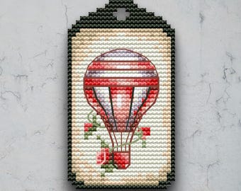 Air Balloon Tag Cross Stitch Pattern: Retro Romance (PDF Pattern)