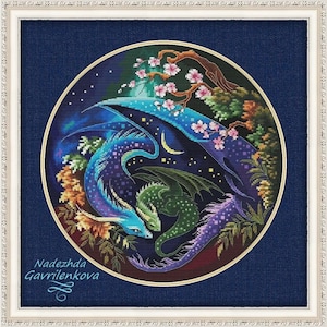 Dragon. Guardian of spring. Cross Stitch Pattern. Cross Stitch Design. Digital. PDF. Saga. NadGavr. Dragon cross stitch