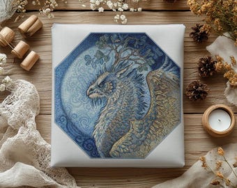 Schema punto croce Drago della foresta blu (download PDF)