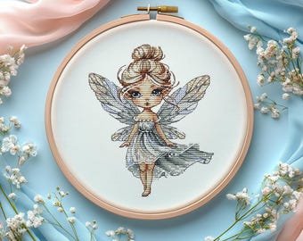 Fairy of Morning Dew Cross Stitch Pattern | Dawn Embroidery (PDF)