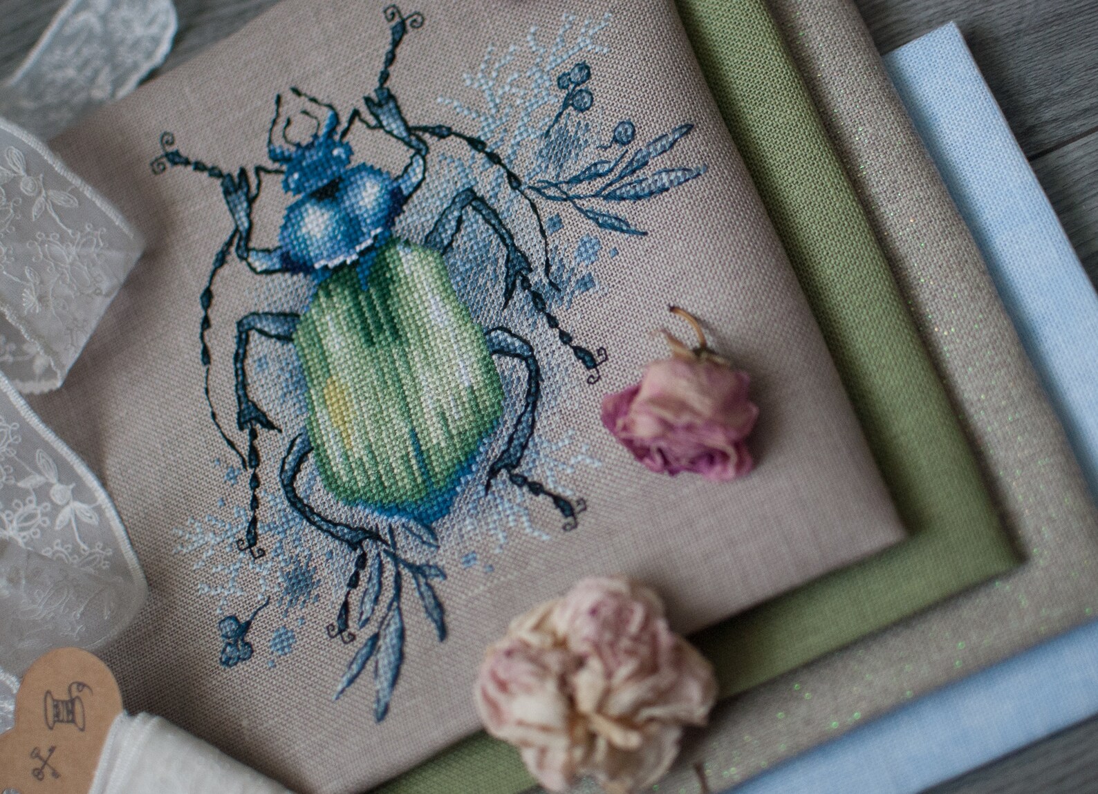 Firefly Cross Stitch Pattern Bug PDF Pattern Green Beetle - Etsy