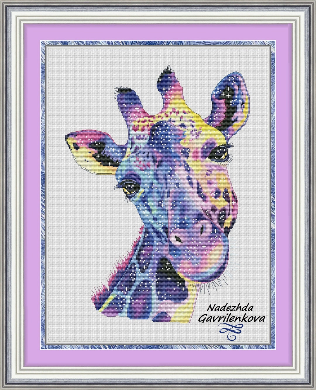 Giraffe Cross Stitch Pattern Modern PDF Pattern Bright Giraffe ...