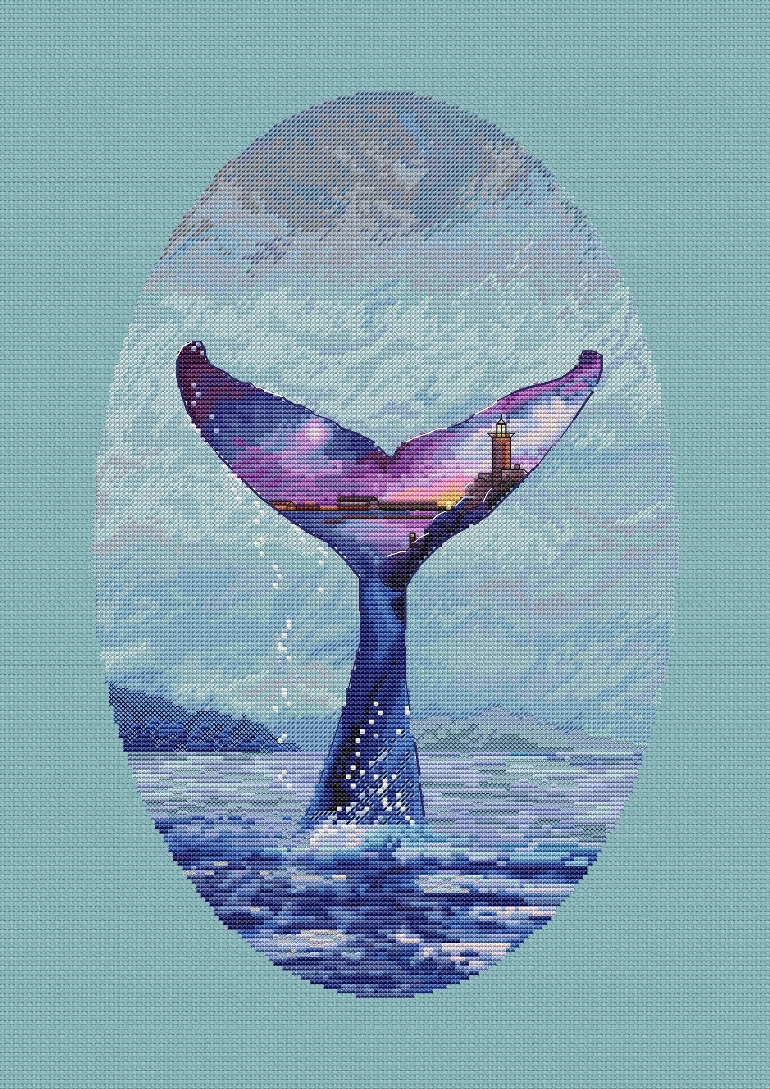 Blue Whale CS1295 - Counted Cross Stitch Pattern