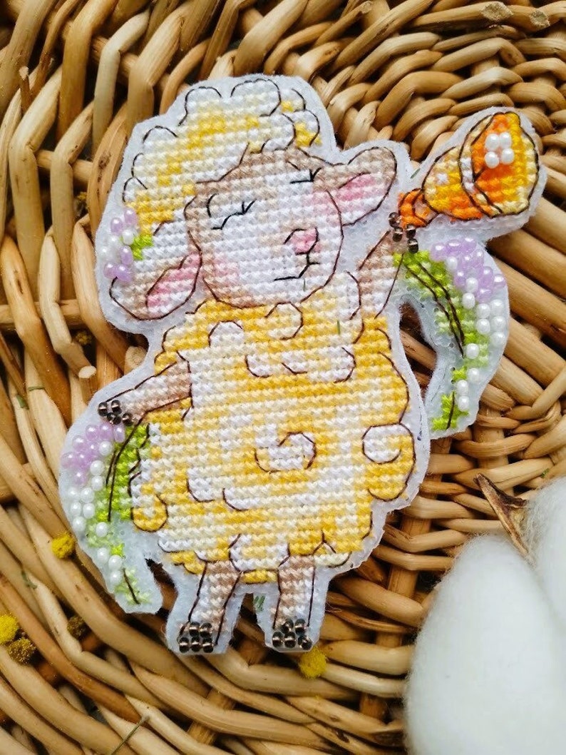 Yellow Sheep Cross Stitch Pattern Cute Sheep PDF Pattern Lamb ...