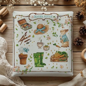 Kaninchen Sampler Kreuzstichmuster, Beatrix Potter inspiriert (PDF)