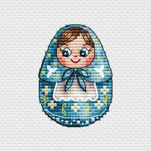 Nesting Doll Cross Stitch Pattern Doll Pattern Matryoshka PDF Pattern Ethnic Pattern Russian Doll DMC Chart Printable PDF Instant Download