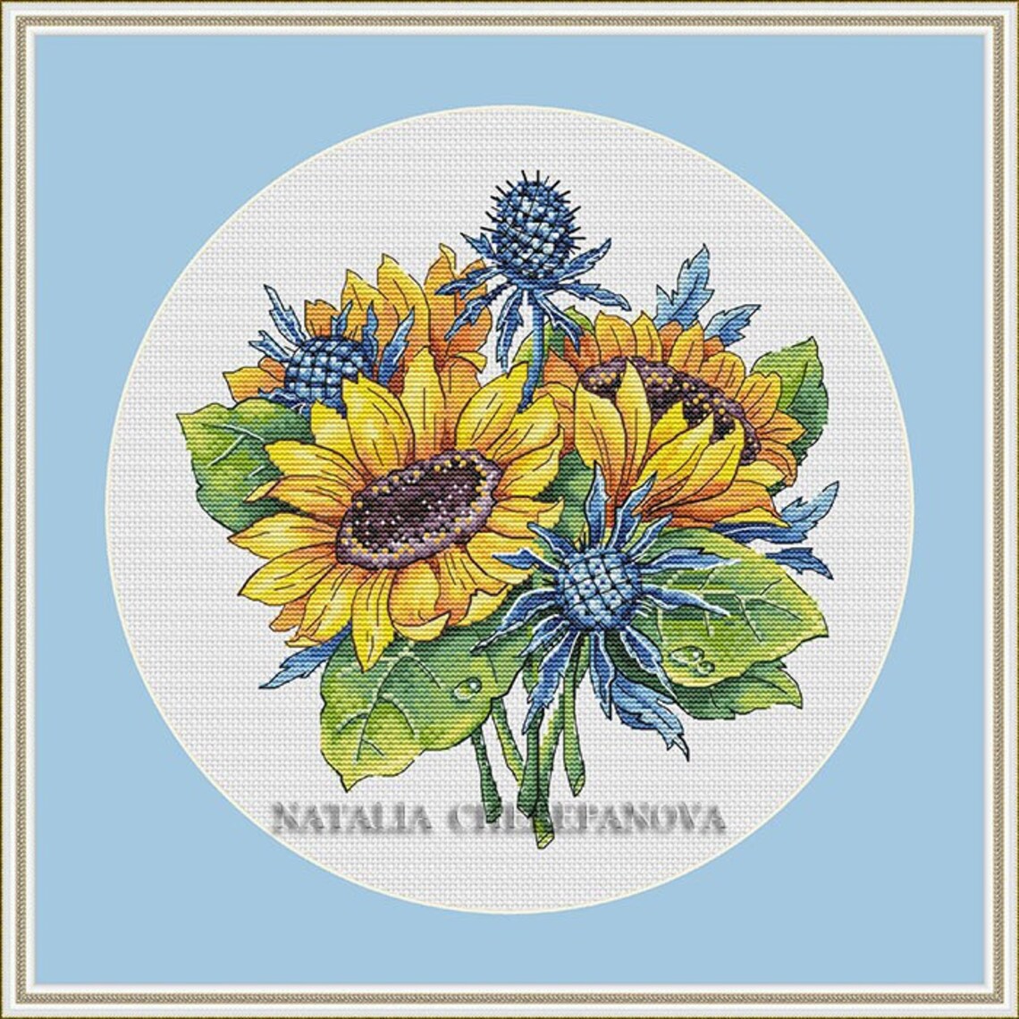 Sunflowers Cross Stitch Pattern Sunflower Bouquet Pattern PDF Etsy