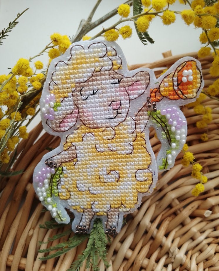 Yellow Sheep Cross Stitch Pattern Cute Sheep PDF Pattern Lamb ...