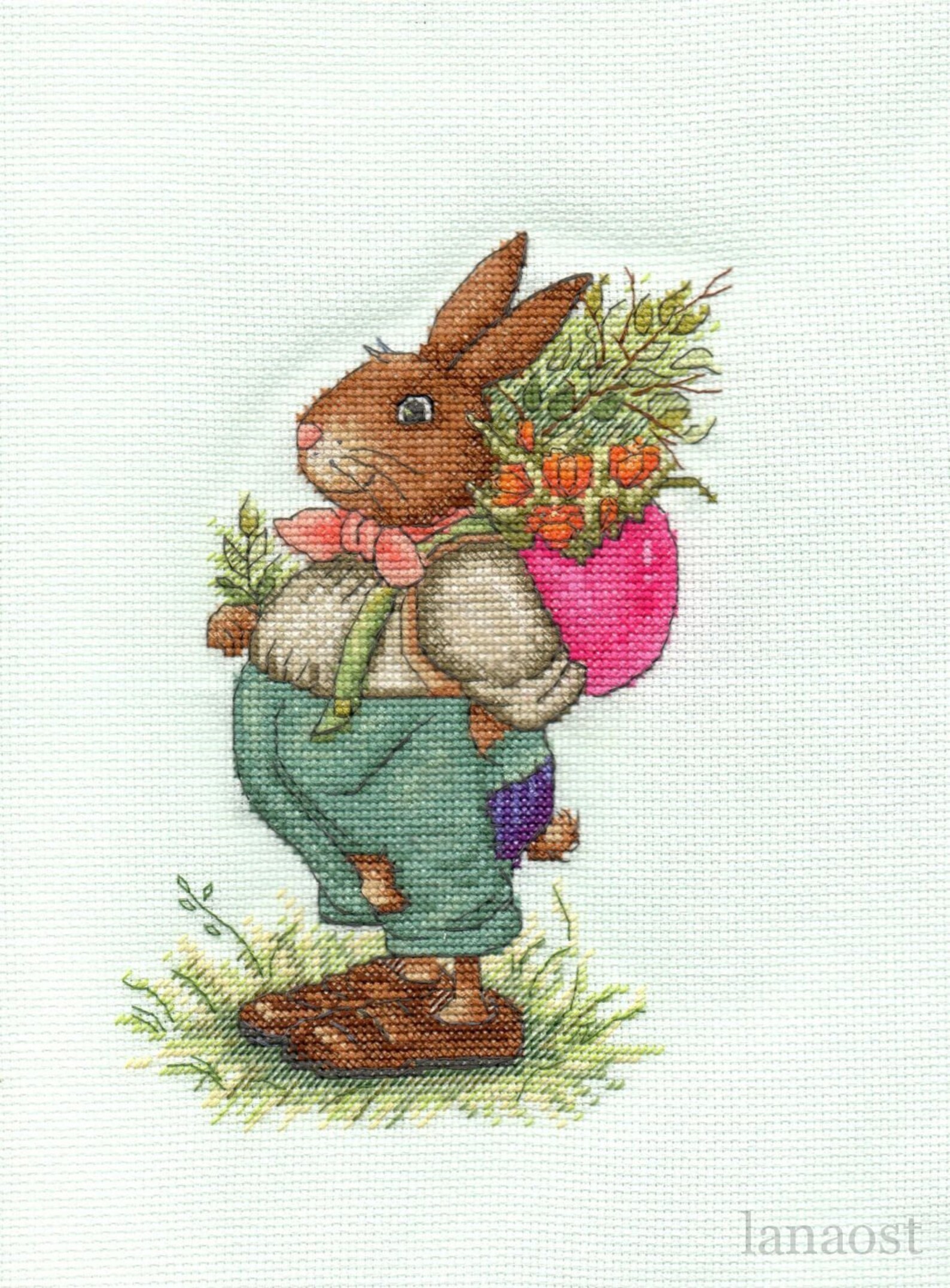 Easter Bunny Cross Stitch Pattern Bunny PDF Pattern Easter Cross Stitch ...