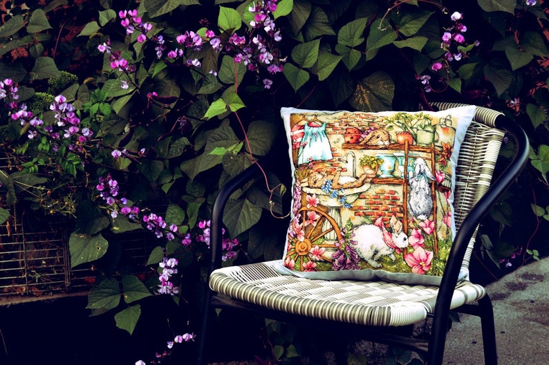 Rabbits Cross Stitch Pattern Garden PDF Pattern Bunnies Embroidery ...