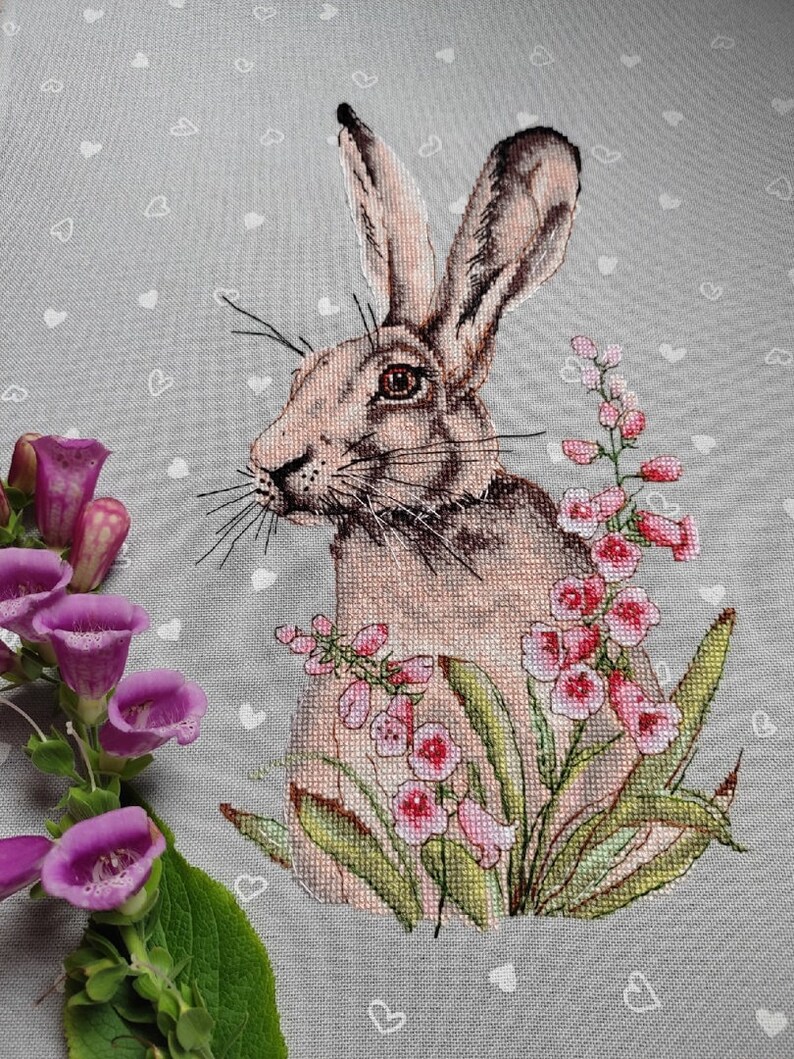 Spring Bunny Cross Stitch Pattern Cute Rabbit PDF Pattern Hare - Etsy