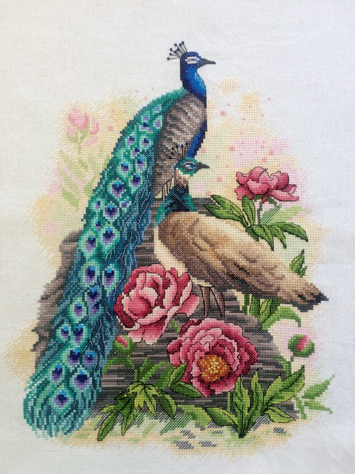 Peacocks Cross Stitch Pattern Peafowl PDF Pattern Birds Cross Etsy