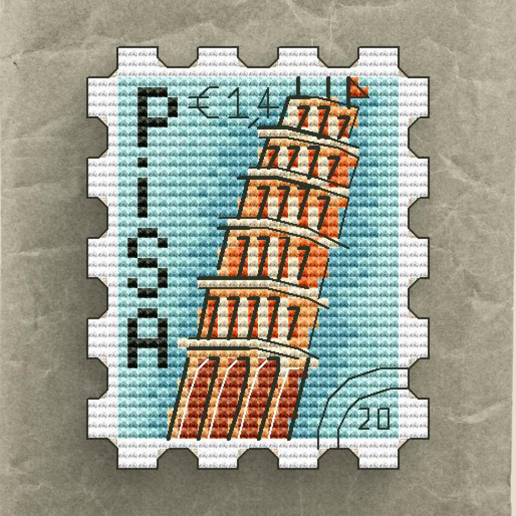 Tower of Pisa Postage Stamp Cross Stitch Pattern (PDF) - Etsy