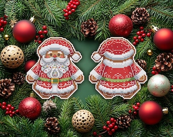Patrón de punto de cruz de Papá Noel: Pan de jengibre navideño (Patrón PDF)