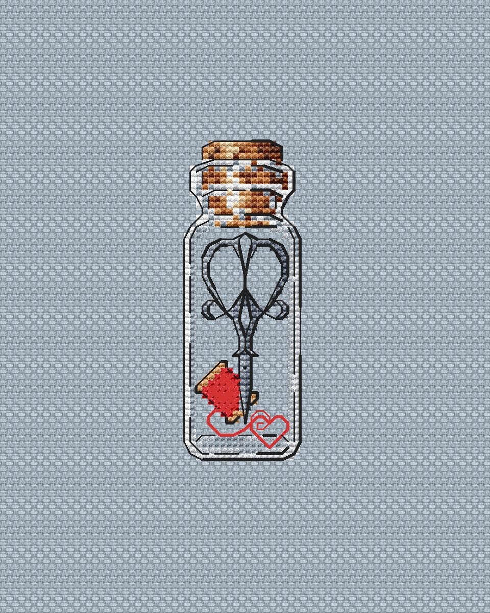 Scissors Cross Stitch Pattern Bottle Pattern Mini PDF Pattern Etsy