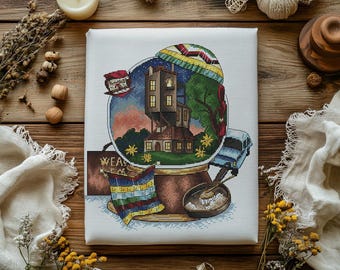 Magic Burrow Cross Stitch Pattern: Fantasy House Embroidery (PDF)