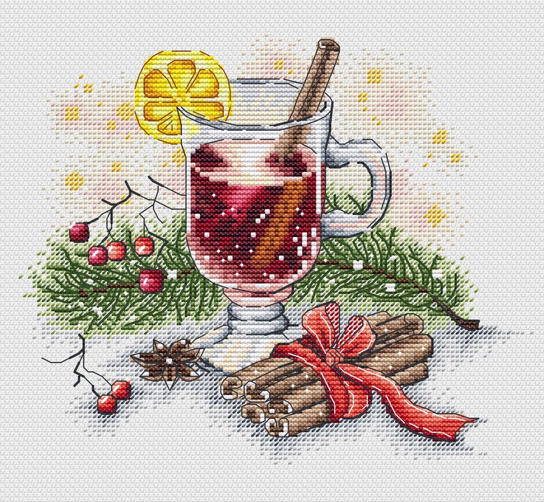 Mulled Wine Cross Stitch Pattern Winter PDF Pattern Christmas Etsy