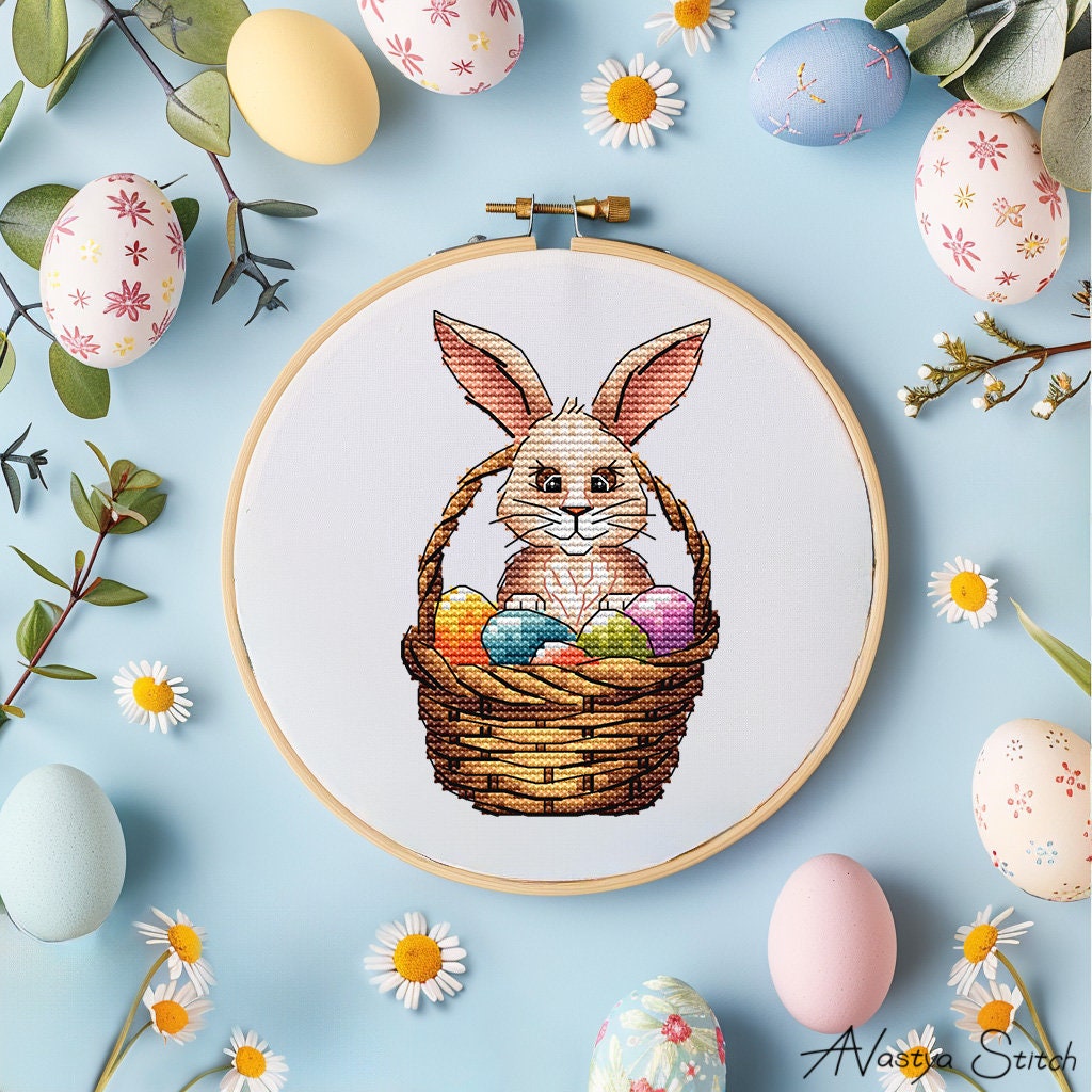 Easter Bunny Cross Stitch Pattern Easter Pattern Easter Eggs PDF ...