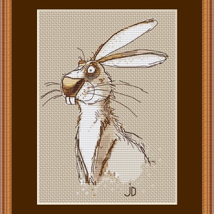 Rabbit Cross Stitch Pattern Cartoon PDF Pattern Bunny Embroidery Cute Rabbit Pattern Hare Pattern DMC Chart Printable PDF Instant Download