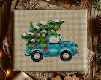 Christmas Car & Tree Cross Stitch Pattern (PDF)