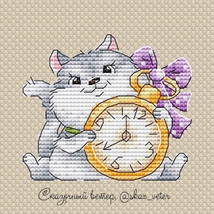 Cute Cat Cross Stitch Pattern Funny Cat PDF Pattern Fat Cat Embroidery Cute Kitty Pattern Cartoon DMC Chart Printable PDF Instant Download