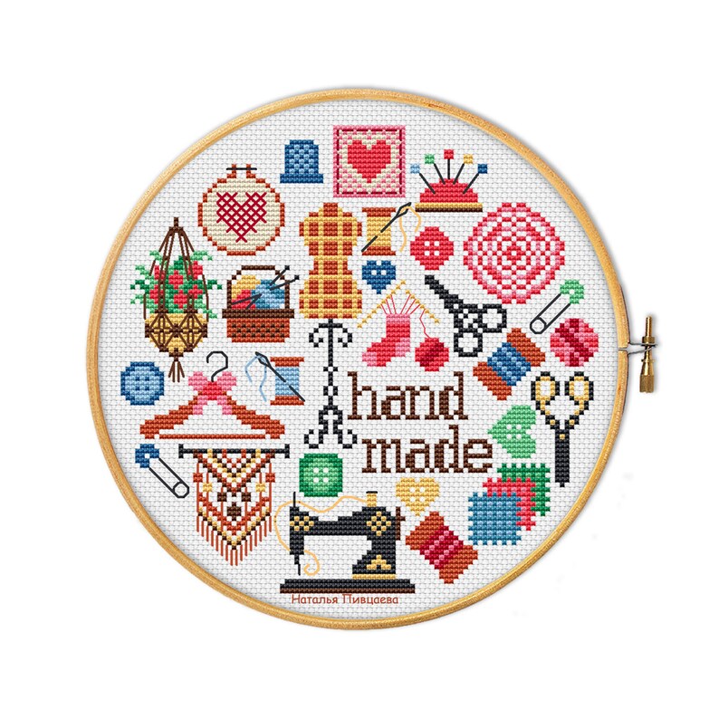 Handmade Sampler Cross Stitch Pattern Crafts PDF Pattern Round Etsy