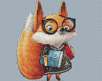 Padrão de Ponto Cruz de Raposa: Bordado de Animal de Desenho Animado (Padrão em PDF)