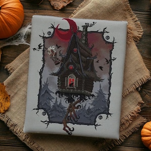 Hütte auf Hühnerbeinen Kreuzstich-Muster Baba Jaga Haus (PDF Muster)