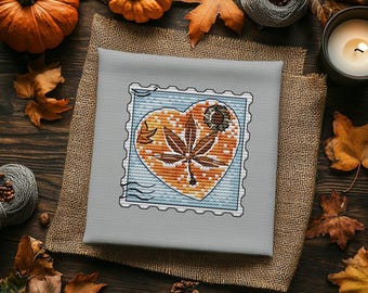 Patrón de punto de cruz de castañas en PDF / Bordado de nueces otoñales / Arte culinario de la cosecha de otoño / Descarga digital instantánea