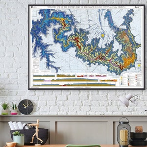 Grand Canyon National Park Karte Wandkunst, Grand Canyon Kunstdruck, Grand Canyon Wandkunst, Grand Canyon Poster Karte.