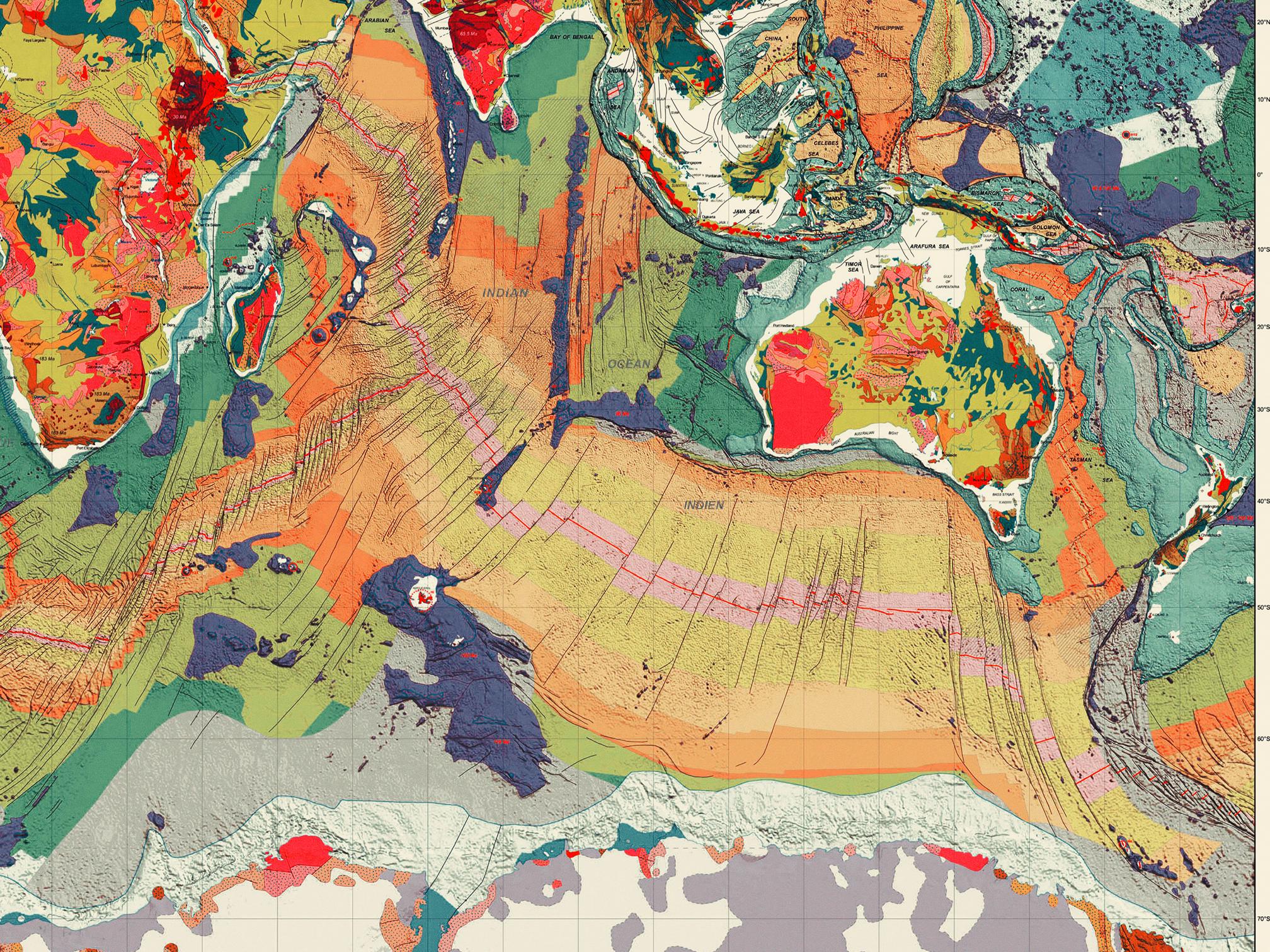Geological Map of the World, Geology Wall Art, Geology Decor, Geologist ...