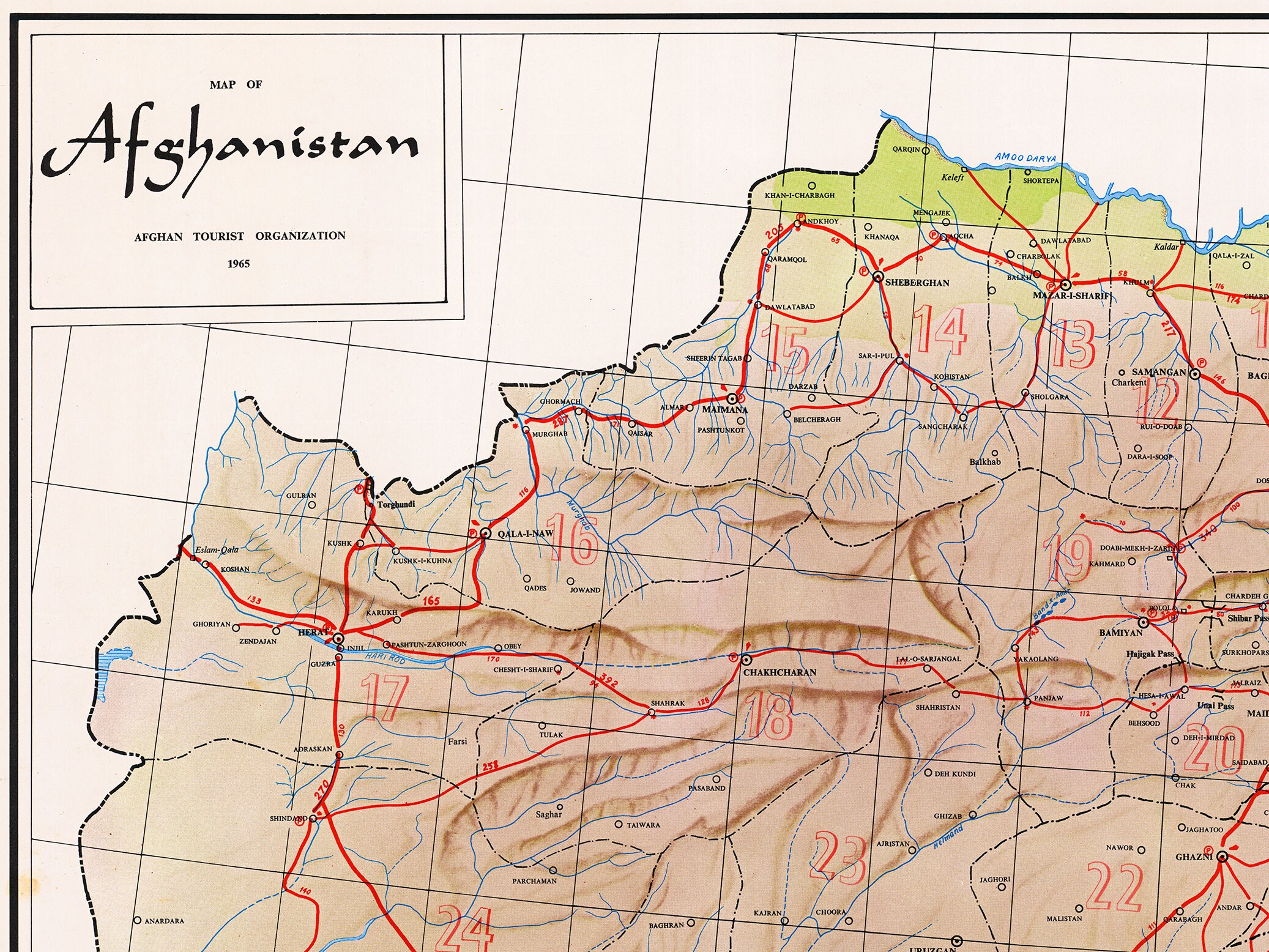 Vintage Afghanistan Map Art Print, Afghan Decor - Etsy