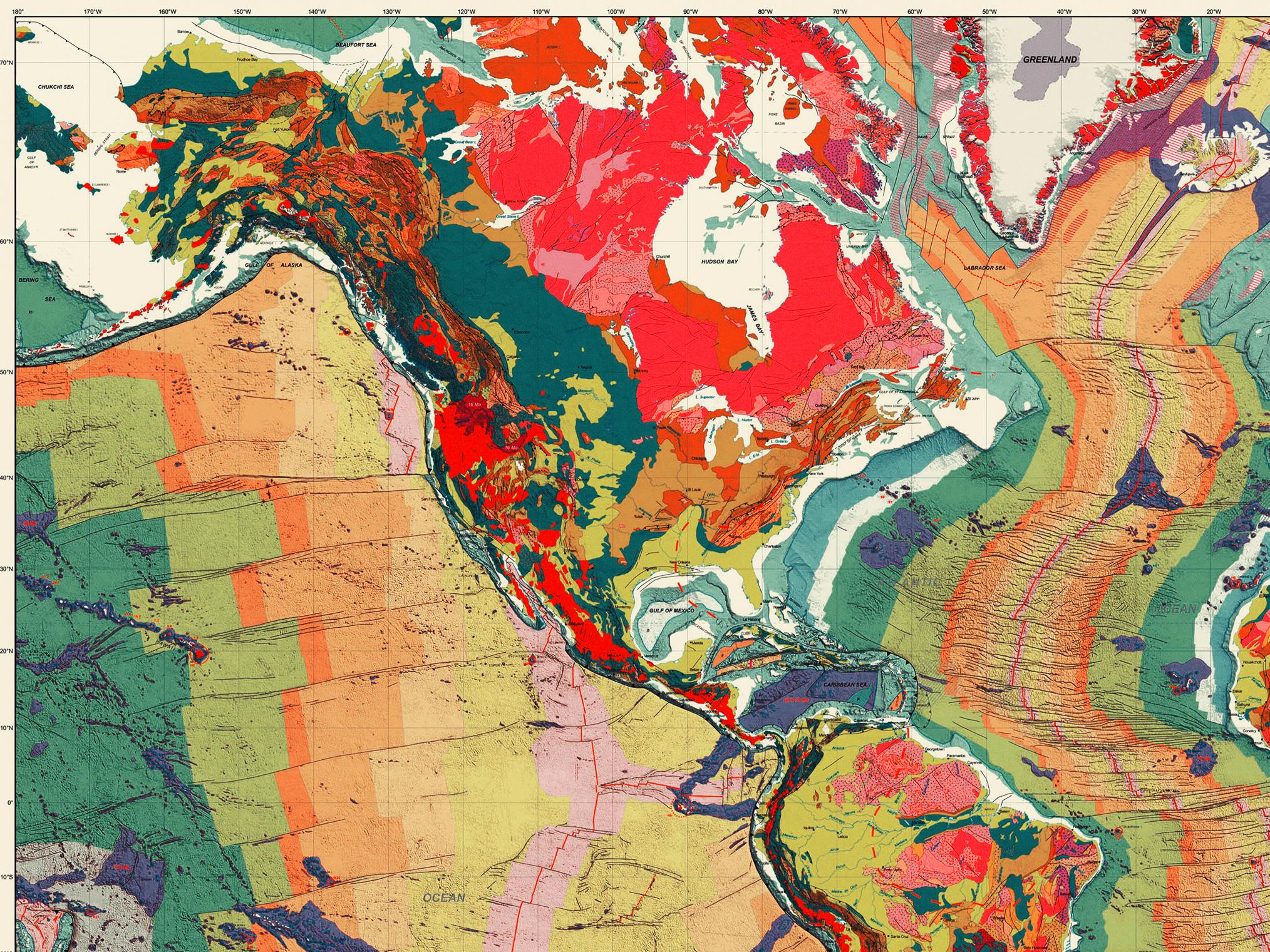 Geological Map of the World, Geology Wall Art, Geology Decor, Geologist ...