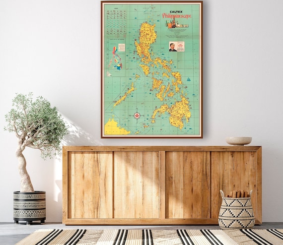 Vintage Philippines Map Art: Large Wall Map Reprint