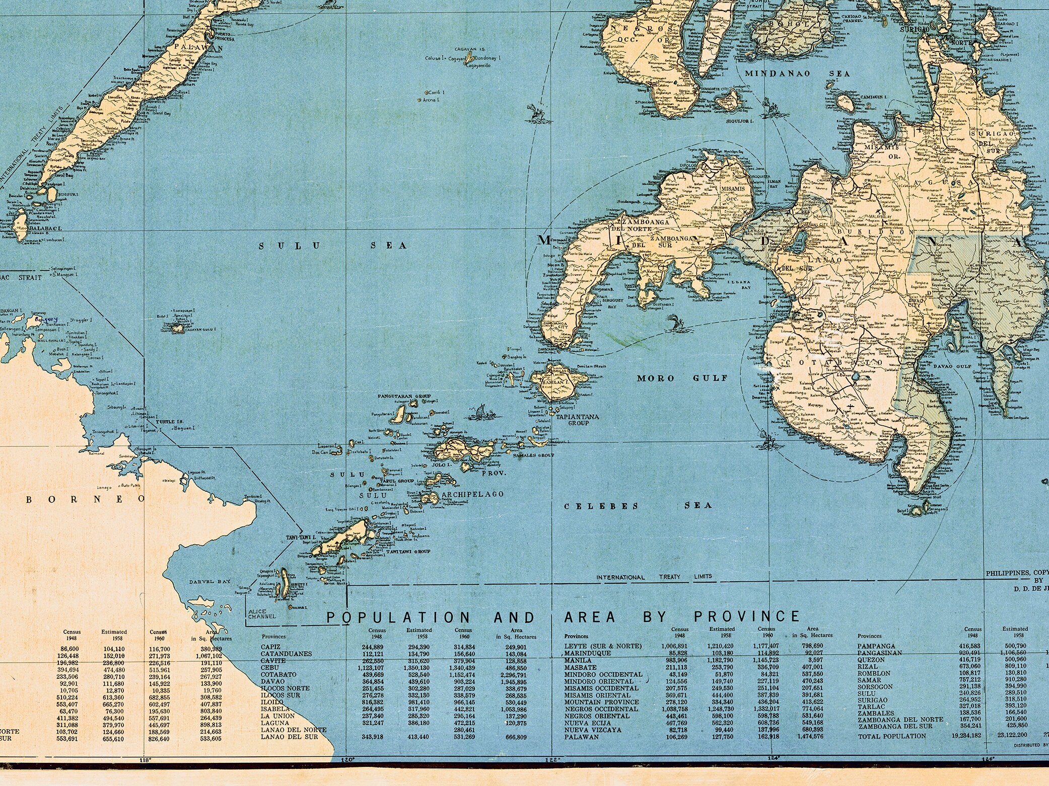 Vintage Philippines Map, Large Philippines Print, Philippines Wall ...