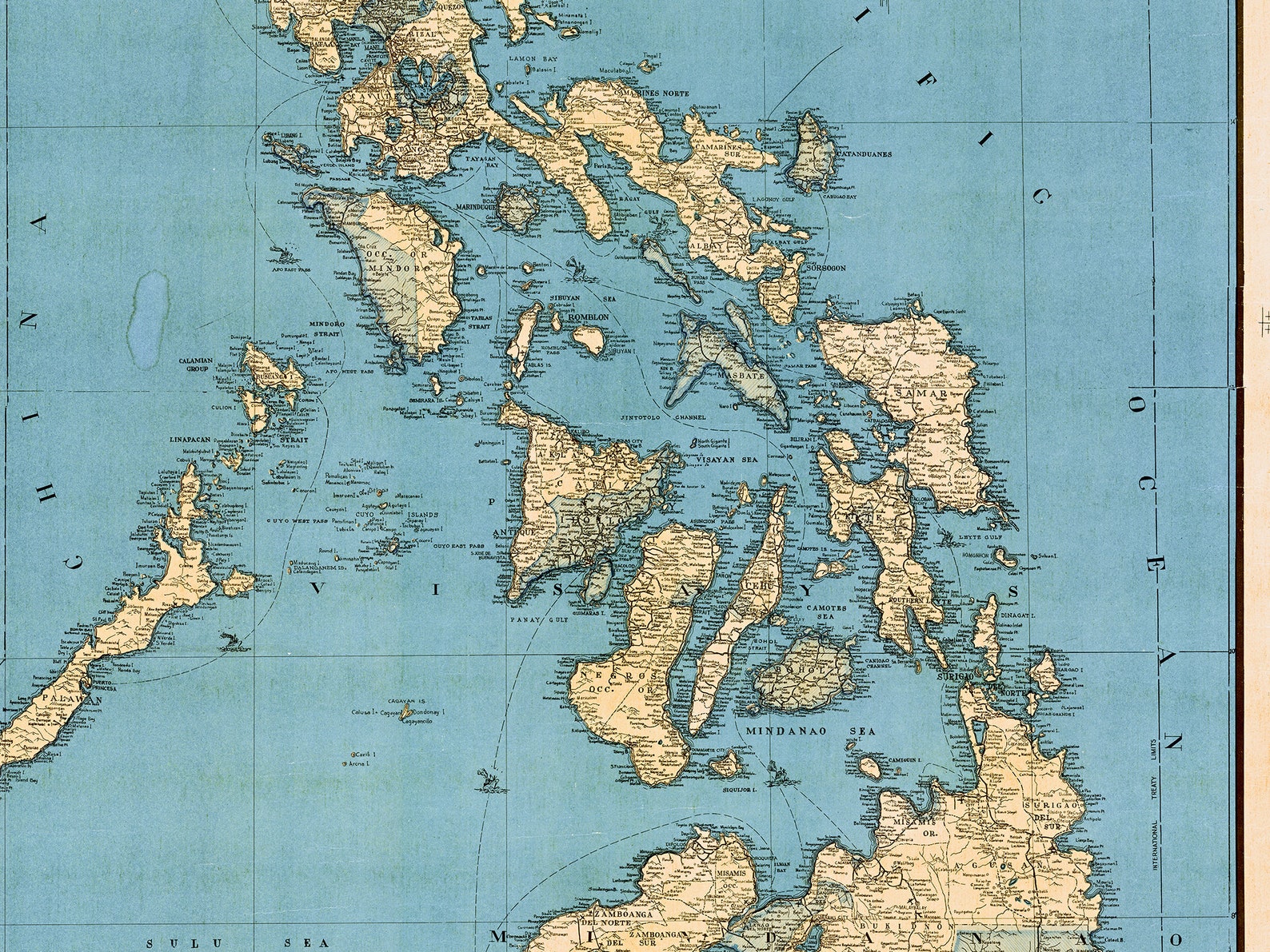 Vintage Philippines Map, Large Philippines Print, Philippines Wall ...