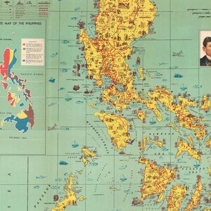Puede incluir: Un mapa vintage de Filipinas, que muestra las islas y los mares circundantes. El mapa est&aacute; codificado por colores para indicar las diferentes zonas clim&aacute;ticas. El mapa tambi&eacute;n incluye una leyenda y un peque&ntilde;o mapa insertado de Filipinas. El mapa est&aacute; titulado "Climate Map of the Philippines".