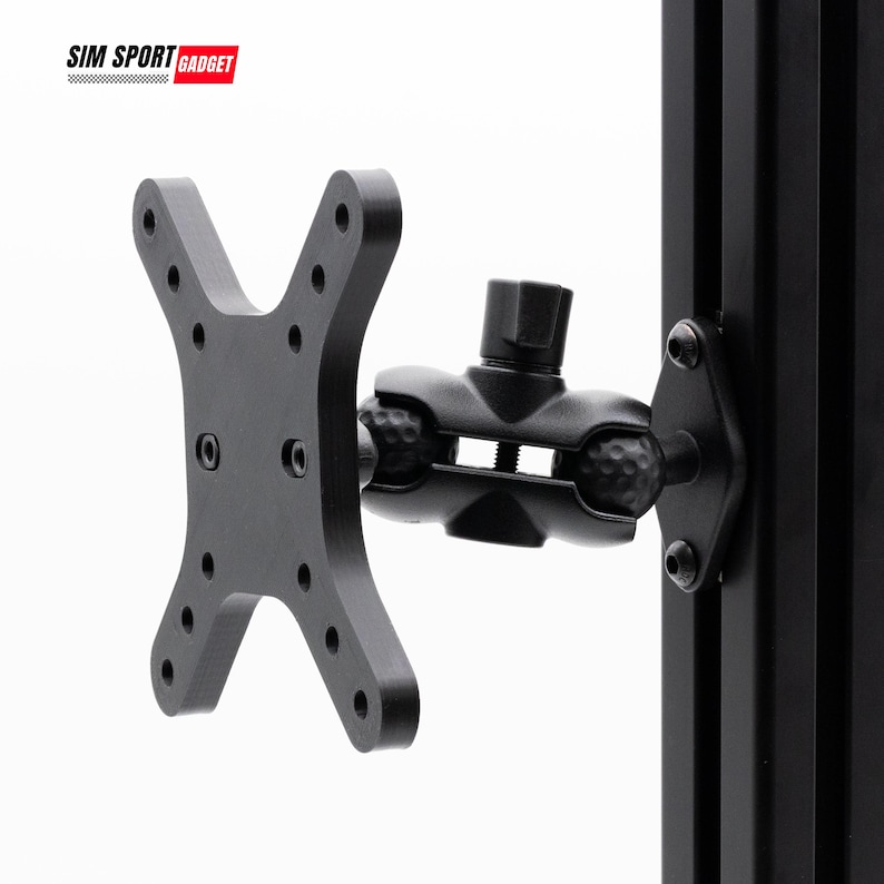 VESA Mount with Heavy-Duty Swivel Metal Arm for Sim Rig | Flight Aluminum Profile Rig 50mm 75mm 100mm | Button Box | Accessories image 5