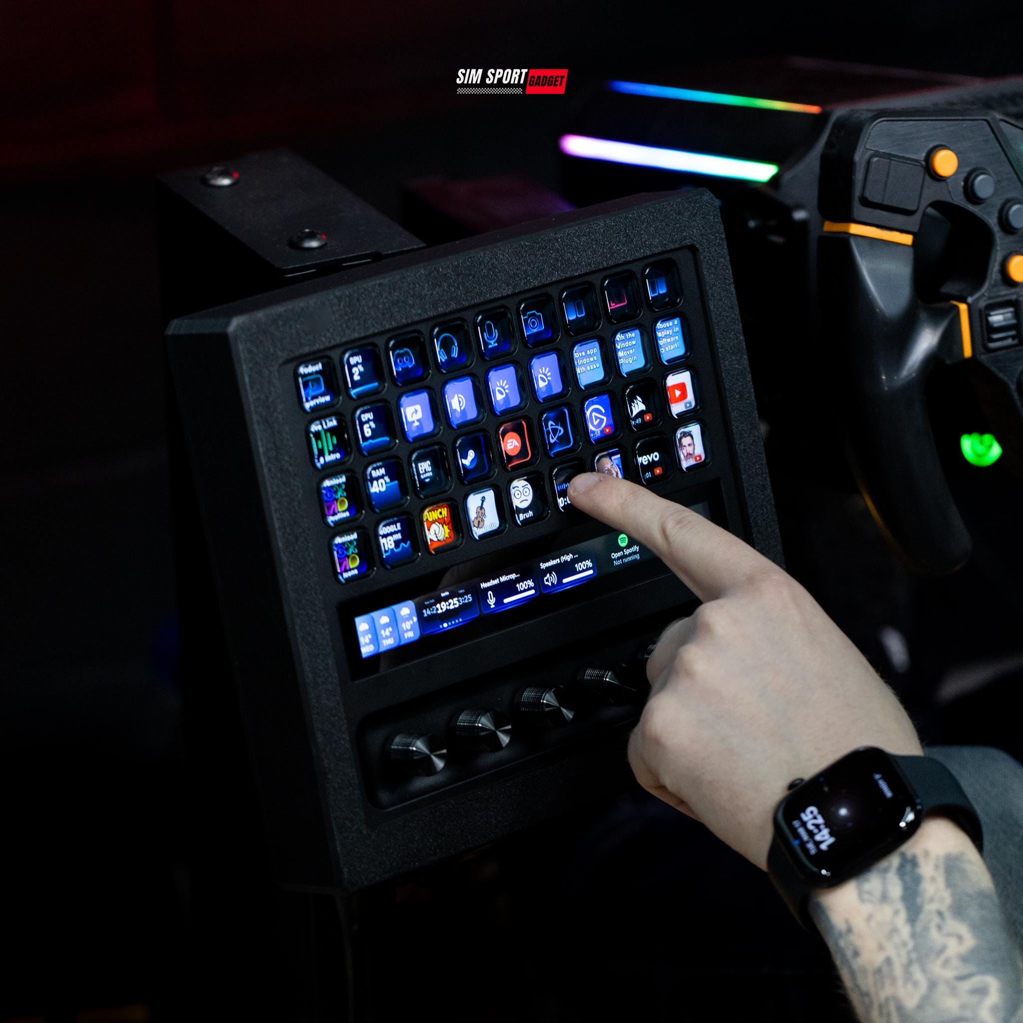 Custom Racing Sim Enclosure Stream Deck + XL Enclosure With Metal Swivel Mount for Profile Sim ...