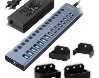 Acasis 16-USB Port Hub AND Power Brick Mount COMBO