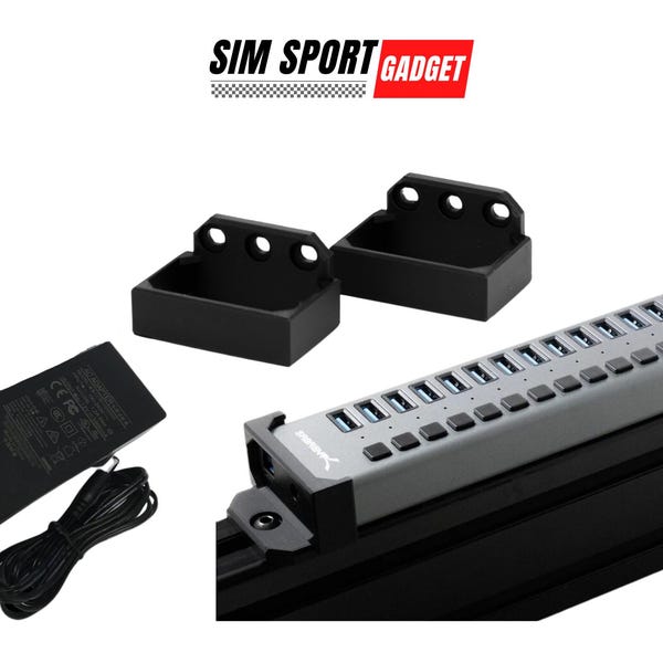 Sabrent 16-USB Port Hub AND Power Brick Mount COMBO
