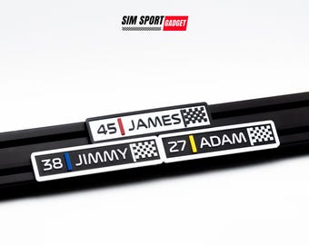 Formula One Style Name Tag Decor Art For Wall | Aluminum Profiles | Sim Racing |