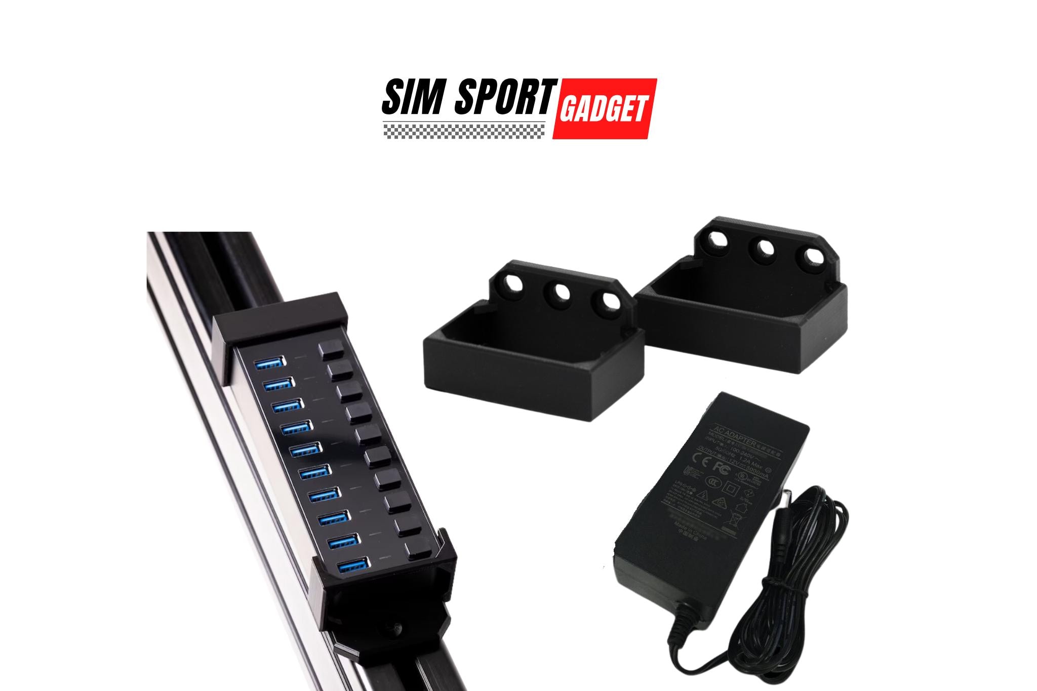 Sabrent 10-USB Port Hub AND Power Brick Mount COMBO