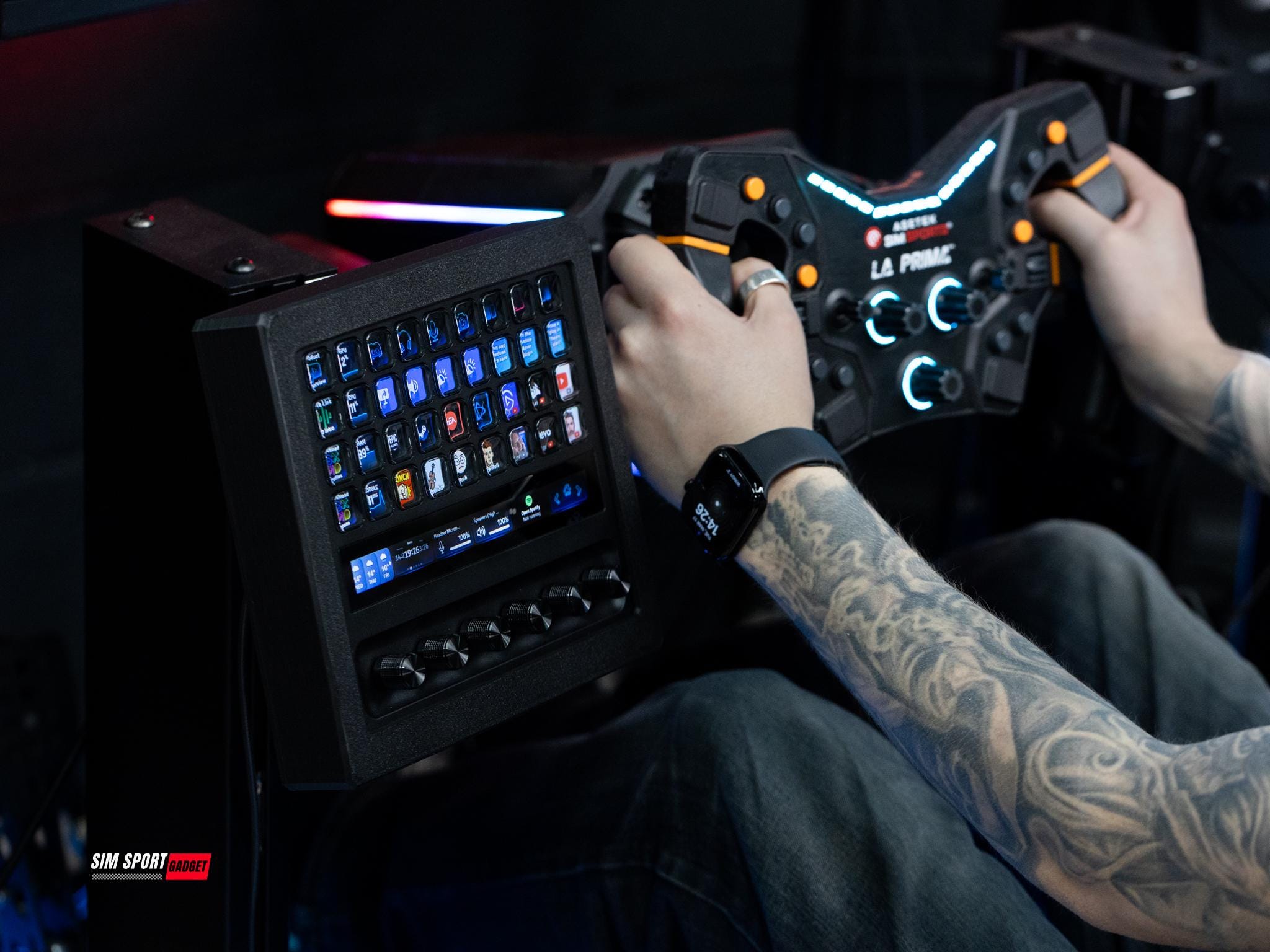 Custom Racing Sim Enclosure Stream Deck + XL Enclosure With Metal Swivel Mount for Profile Sim ...