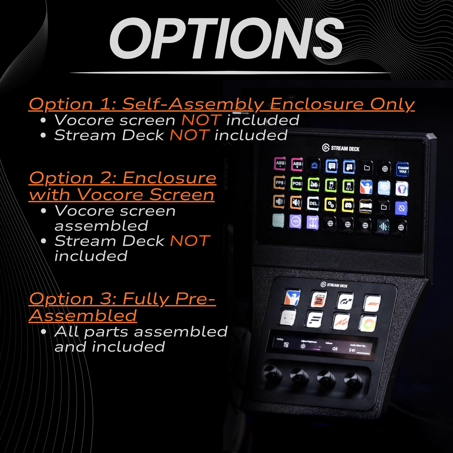 Sim Racing Stream Deck Module 6.8 Inch Touchscreen Stream Deck Plus Combo Racing Dashboard for Sim ...